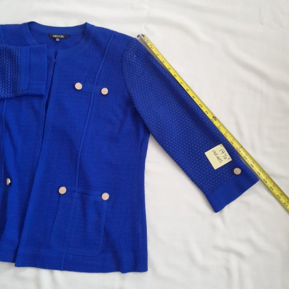 Misook Cobalt Blue Knit Jacket Petite Large - PL - Picture 15 of 15
